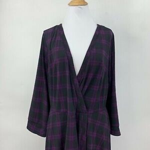 Purple and black plaid dress 1X